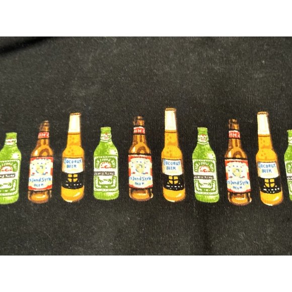 Hawaiian shirt Pacific Legend XL beer bottles palm trees made in Hawaii black - Picture 7 of 16